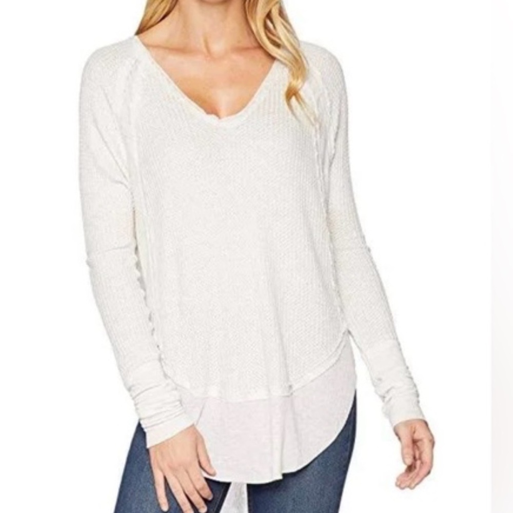 We The Free free people Cream Long Sleeve Top; size S; new